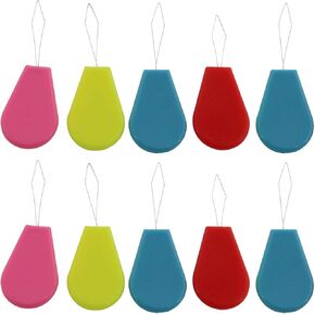 E-outstanding Needle Threader 10PCS Random Colors Gourd Shaped Wire Loop Plastic Needle Threaders for Hand Stitching and Sewing Machine Needle