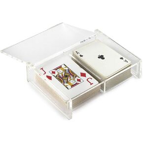 Huang Acrylic Twin Playing Card Deck Case for Poker, Bridge