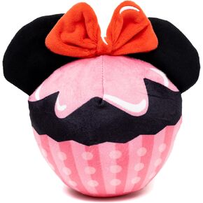 لعبة Disney Desney Squeaky Plush Dog للكلاب الكبيرة والمتوسطة والصغيرة ، كب كيك Minnie Mouse مع الأذنين والقوس ، 3.5 "× 4.5"