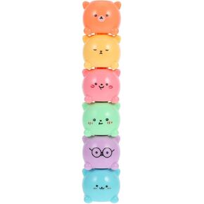 1 Set Bear Highlighter Markers Kawaii Mini Highlighter Animal Highlighters Funny Highlighters Pen Book Child Plastic Bead Eraser