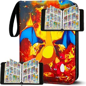 LOKITO Card Binder Cards Holder 9 Pockets, Suitable for Collecting Cards From Various Card Games, Can Hold 900 Cards, Comes With a Detachable Sleeve and Waterproof Leather