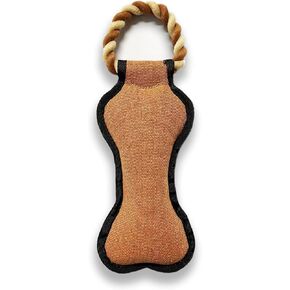 Prudance Squeaky Bone Dog Chew Toys with Cotton Rope Handle Dog Tug Toy Puppy Training Interactive Play Dog Bite Pull Toy