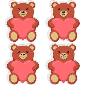 50 PCS Valentine’s Day Cutouts for Bulletin Board Decor, Cute Valentines Bear Paper Cut Outs for Valentine’s Day Crafts Anniversary Weddings Classroom Office Wall Party Decorations