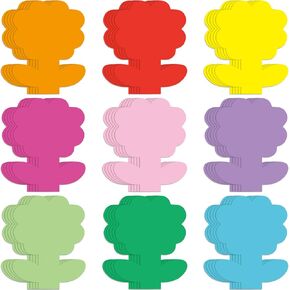 Geyee 108 Pcs Flowers Cutouts Paper Spring Bulletin Board Decorations Small Assorted Color Cutouts Classroom Die Cuts for DIY Projects Craft Office School Party Decor