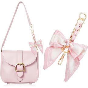 Neptniopllab Polyester Bowknot Shaped Shoulder Strap Extender Exquisite Bowknot Scarf Decoration Replacement Chain for Shoulder Cross-Body Purse Hangbag Making Supplies (Pink) in Kuwait
