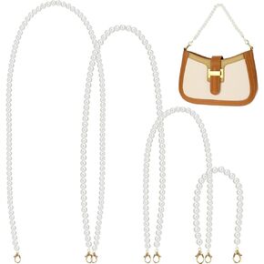 4 PCS Pearl Prest حزام سلاسل حقيبة يد تقليد لؤلؤة كبرس سلسلة الإكسسوارات استبدال كيس الكتف سلسلة القابض سلسلة محفظة حزام لؤلؤة السحر مع المعادن