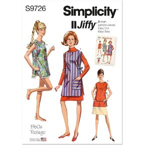 Simplicity Easy Misses' Vintage Apron or Beach Cover-up Sewing Pattern Kit, Code S9726, One Size, Multicolor