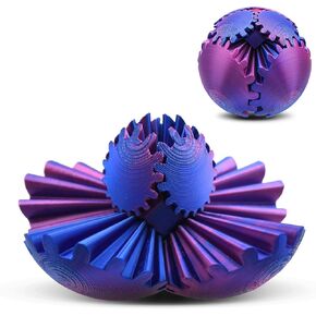 Gear Ball, Gear Sphere, 3D Printed Gear Ball Spin Ball Fidget Toy, Stress Ball, Gear Toy for Stress and Anxiety Relaxing