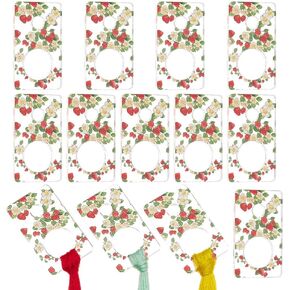 PH PandaHall Strawberry Acrylic Floss Drops Embroidery Thread Organizers 10pcs Rectanglular Strawberry Thread Drops Floss Bobbins for Embroidery Cross Stitch Thread Storage, 1×1.9 inch
