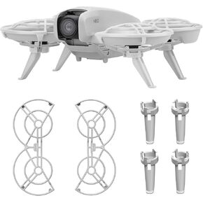 Propeller Guard+ Landing Gear Extensions for DJI Neo,Drone Protective Set Light Weight Props Guard Bumper Height Extended Leg for DJI Neo Accessories（Grey）
