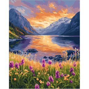 Acadia National Park Paint by Number Kits for Adults, Bass Harbor Head lighthouse at Sunset Paint by Numbers, Coastal Scenery DIY Acrylic Paint Oil Painting for Home Decor(16×20inches, Unframe)