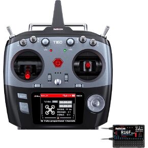 Radiolink T16D 16CH 2.4G RC Transmitter and R16F Receiver Supports ELRS/Crossfire Long Range Modules with User-Defined Voice Broadcast, 100 Models Storage for RC Airplane, Drone,Car and Boat
