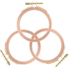 3 Pack 3 Inch Embroidery Hoop Small Embroidery Hoop Made of Beech Wood, Embroidery Frames for Display Perfect for Cross Stitch Hoop Designs & Wooden Rings Crafts