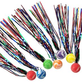 ArtCreativity Comet Balls, Bulk Set of 20, Bouncy Super Balls with Colorful Streamers, Birthday Party Favors for Kids, Goodie Bag Fillers, Fun Assorted Colors