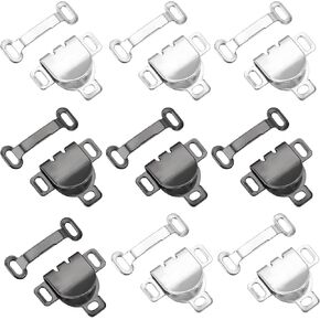 25 Sets Metal Sewing Hooks and Eyes Closure 17mm Sewing Clasp Snaps Easy to Sew Repair Hooks and Eye Closure Fasteners Kit Replacement Clasps for Waist Trousers Pants Bra Clothing DIY Craft