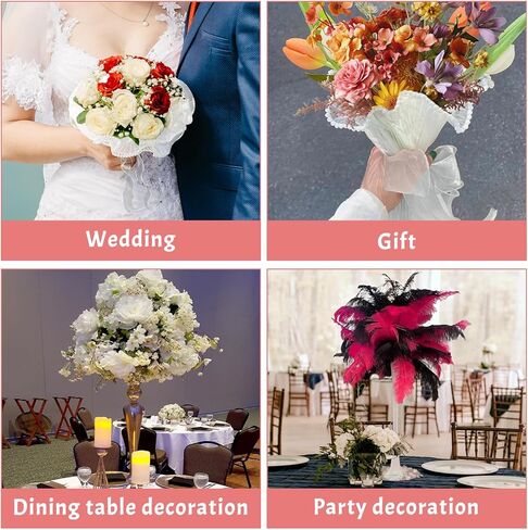 SNAIL GARDEN 2PCS Wedding Bouquet Holders,Bouquet Holder for Artificial Flowers for Celebrations, Anniversaries with 4.4 Yards White Pearl Edge Bouquet Packaging Paper and 2.2 Yards White Ribbon in Kuwait