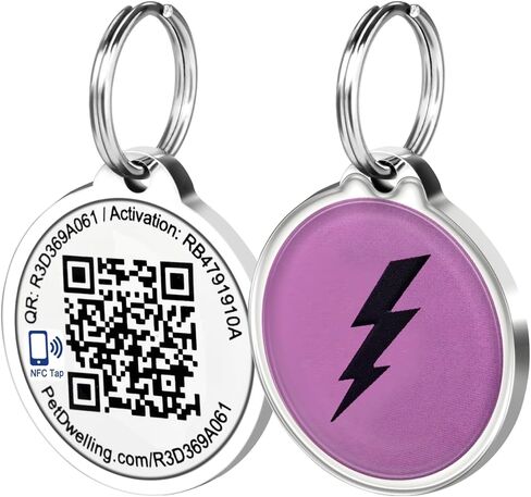 Symbols NFC & QR Code Smart Dog ID Tag - Easy Scanning, Instant Online Profile Access, Real-Time Scan Location Alerts(NFC.Empower-Bolt) in Saudi Arabia