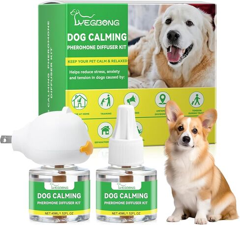 Nodfens Dog Holging Diffuser ، Feromone Diffuser لتهدئة النشر المهدئ في الفيرومون لـ DAGS ، قم بتوصيل+ 1 حزمة 45 مل حزمة تجريبية. in Kuwait