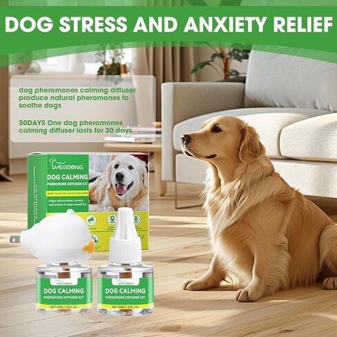 Nodfens Dog Holging Diffuser ، Feromone Diffuser لتهدئة النشر المهدئ في الفيرومون لـ DAGS ، قم بتوصيل+ 1 حزمة 45 مل حزمة تجريبية. in Kuwait