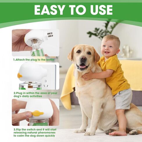 Nodfens Dog Holging Diffuser ، Feromone Diffuser لتهدئة النشر المهدئ في الفيرومون لـ DAGS ، قم بتوصيل+ 1 حزمة 45 مل حزمة تجريبية. in Kuwait
