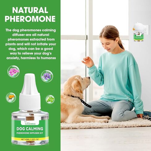 Nodfens Dog Holging Diffuser ، Feromone Diffuser لتهدئة النشر المهدئ في الفيرومون لـ DAGS ، قم بتوصيل+ 1 حزمة 45 مل حزمة تجريبية. in Kuwait