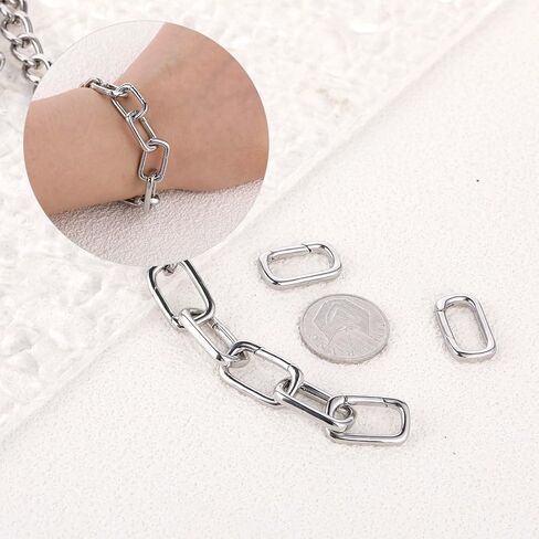 8 حزمة بيضاوية المشبك carabiner carabiner مشبك قلادة قفل للمجوهرات صنع قلادة الفضة قلادة قلادة المشابك وإغلاق الإغلاق مجوهرات سحر السحر in Saudi Arabia