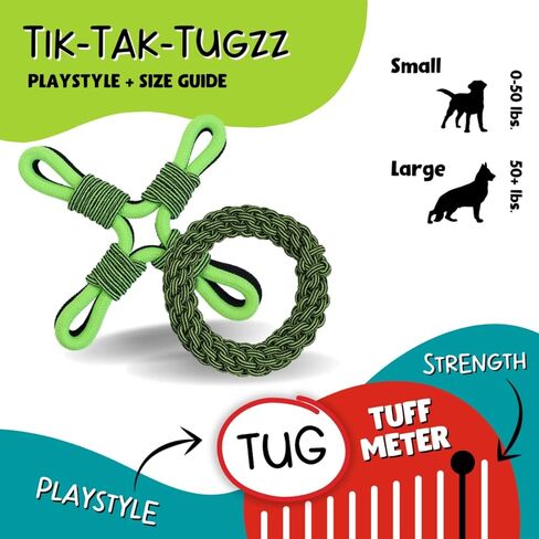 Jolly Pets Tik-Tak-Tugzz Barge/XL X Rope Dog Toy in Kuwait