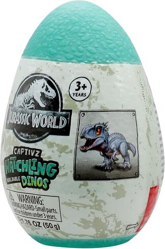 Jurassic World Captivz Hatchlings Edition Slime Eggs مع لعبة ديناصور قابلة للبناء والوحل. هدية مثالية للبنين والبنات. تختلف الأنماط ، واحدة غارقة بشكل عشوائي in Kuwait