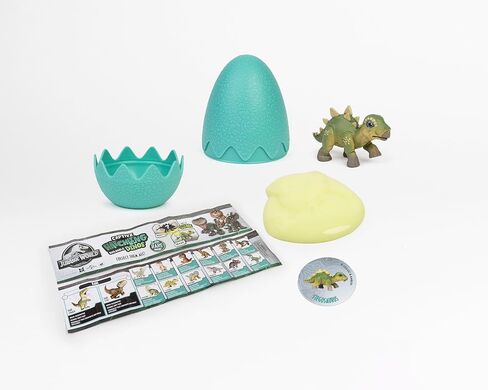 Jurassic World Captivz Hatchlings Edition Slime Eggs مع لعبة ديناصور قابلة للبناء والوحل. هدية مثالية للبنين والبنات. تختلف الأنماط ، واحدة غارقة بشكل عشوائي in Kuwait
