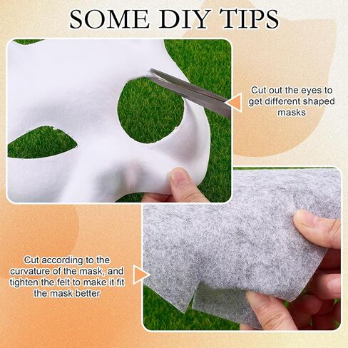 DIY Therian Mask Kit Blank Cat Mask with Felt Fabric Sheet Plush Faux Fur Eye Mesh for Therian Gear Therian Stuff in Kuwait