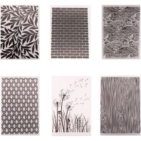 Embossing Folders for Card Making 6PCS Background DIY Template for Photo Album Card Paper Handmade Scrapbooking Cake Decorating