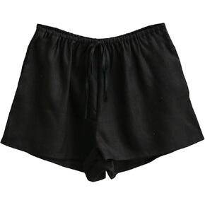 Amazhiyu Women's 100% Linen Lightweight Summer Casual Elastic Waist Comfy Shorts Flax, Small
