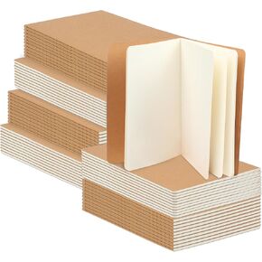 60 Packs Kraft Small Blank Notebooks, Unlined Mini A6 Journals Bulk, Blank Notepads for Kids Students School Office, Traveler Sketching, Drawing, Writing Supplies, 5.5" x 4", 30 Sheets/60 Pages