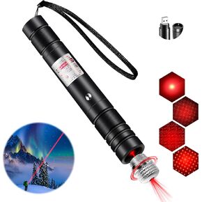 Laser Pointer High Power, Green Laser Pointer Indicator Light, Long Range Lazer Pointer for Hiking, USB Charge-Red