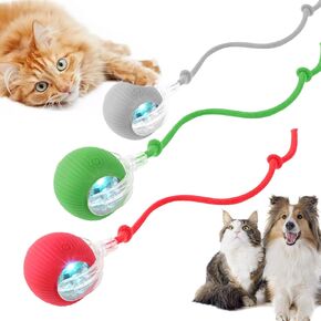 Interactive Cat Ball Toys, 360° Smart Automatic Moving Cat Balls, Self Rolling Interactive Cat Dog Ball, Electric Moving Peppy Pet Ball Toy for Indoor Cat Kitten Exercise to Keep Them Busy (3 Pcs)