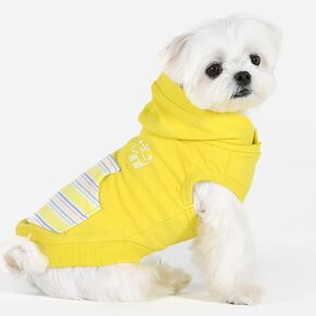 Puppia Spring/Summer PHIDEAUX Dog Hooded Shirt Trendy Fashionable Cute Dog Apparel, Yellow, Medium