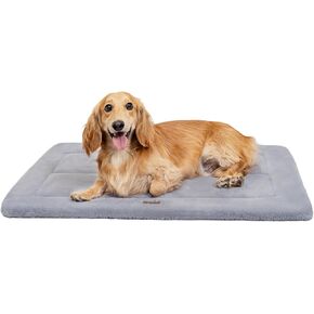 Made4Pets Dog Crate Pad Bed for Medium Large Dogs, Washable & Reversible, Anti-Slip Kennel Mat for Cozy Sleeping, Soft Fluffy Dog Bed for Indoor & Outdoor Use, 35"x23", Gray