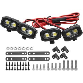 1/10 RC Crawler Light Bar, RC Car LED Lights, Bright Headlight for 1/10 RC Crawler Car TRX4 TRX6 SCX10 Capra Wraith RR10 MST Gen8 (S4)