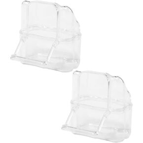 2 Pieces Bird Feeding Cup Birds Feeder Bird Cage Feeder Bird Cage Cup Bird Feeding Dish Cup Parrot Food Bowl Parrot Feeding Bowl Bird Cage Food Cup, Transparent