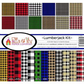 Ella & Viv by Reminisce EAV-983 Lumberjack Scrapbook Collection Kit 12x12 inches