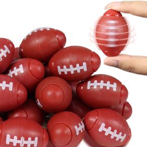 Mini Football Fidget Spinner 36 Pack, Tiny Plastic Footballs for Party Favors Stress Toy, Bulk Small Football Toys for Kids Little Football for Christmas Birthdays Sports Football Party (Brown)