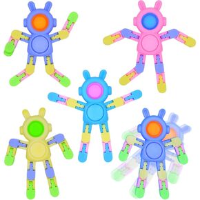 4 Pack Easter Bunny Fidget Spinners Toys Wacky Tracks Toys for Kids Boys Girls Easter Basket Stuffers Party Favors Gifts