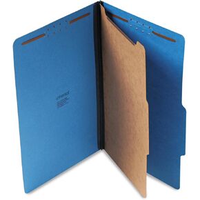 Universal 10211 Pressboard Classification Folders, Legal, Four-Section, Cobalt Blue, 10/Box