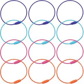 Mini Skater 6 Inch Colorful Stainless Steel Wire Keychain Cable Loop Screw Lock Rope 1.5mm Heavy Duty Luggage Tags Loops Tag Keepers for Cruise Luggage Tag (Mint Blue, Orange, Rose, Sapphire Blue)