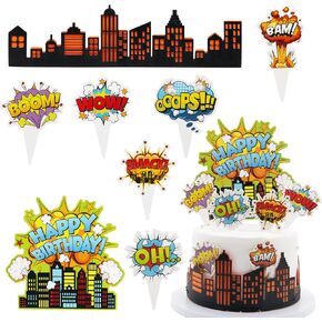 Superhero Cake Decorations Construction Cake Decorations Hero Themed Birthday Party Supplies City Cake Border Decoration