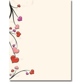 Heart Vines Letterhead Laser & Inkjet Printer Paper, 25 pack