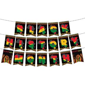 Black History Month Hanging Banner Decorations, African American Cardboard Hanging Signs, BHM February Holiday Pride Juneteenth Party Supplies for Home Office Wall Festival Decorations
