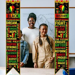 61 In Black History Month Bulletin Board Banners MLK Day Decorations Black Black History Sign African American Martin Luther King Decor for Classroom School Office Black History Party Supplies