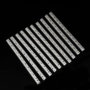 10pcs 0.5 الوحدة النمطية البلاستيكية تروس البلاستيك توصيل قضيب طويل الشريط رف ترس قضيب ناقل الحركة ل DIY الطراز