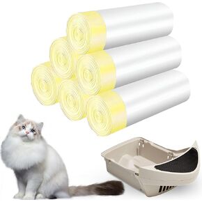 120-Count Cat Litter Box Liners with Drawstring, Compatible with Litter-Robot 3/4, 26.6"X16.7" 2 Mil Thicker Cat Litter Trash Bags, Leak-Proof and Tear-Resistant (26.6"X16.7" 120-Count)